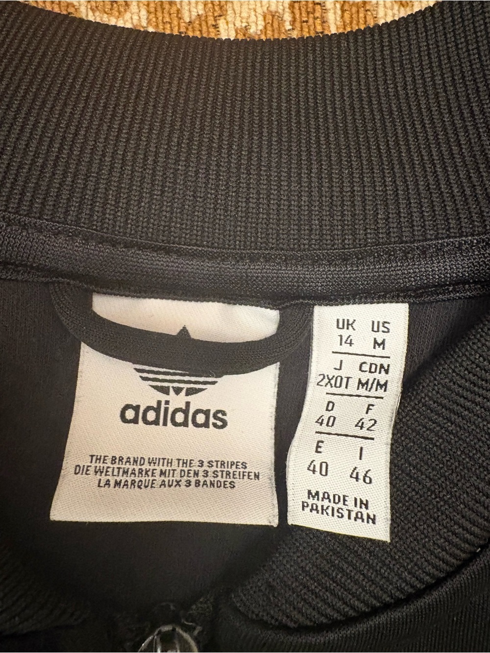 adidas Black Track Jacket with White Stripes - Picture 3 of 5